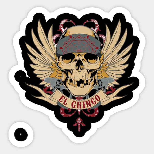 The Skull El Gringo Mexican Sticker by asokabudaya